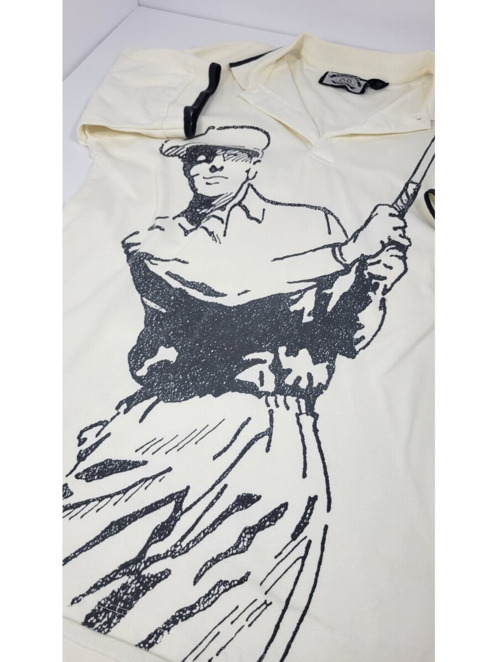 Vintage 90s Avid Sportswear Pebble Beach Golf Polo Mens M Golfer All Over Print